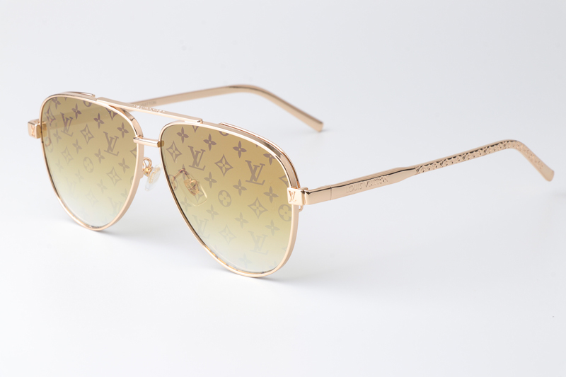 Z1967U Sunglasses Gold Gradient Gold Flash Logo