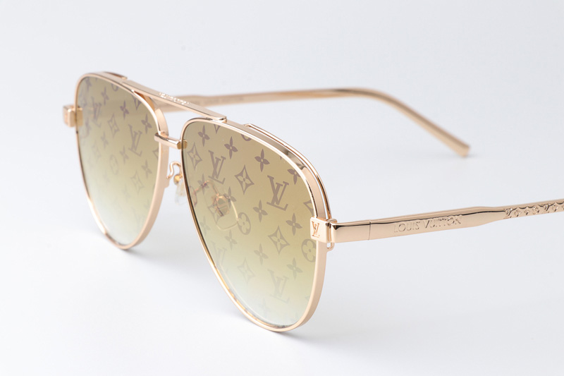 Z1967U Sunglasses Gold Gradient Gold Flash Logo