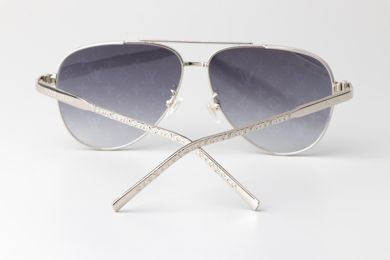 Z1967U Sunglasses Silver Gradient Silver Flash Logo