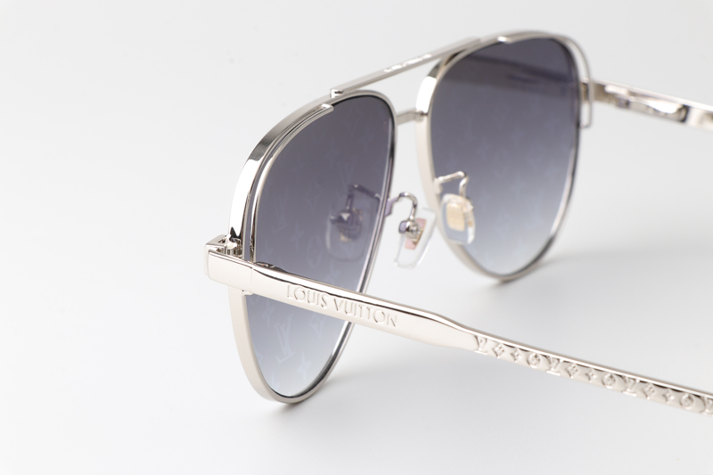 Z1967U Sunglasses Silver Gradient Silver Flash Logo