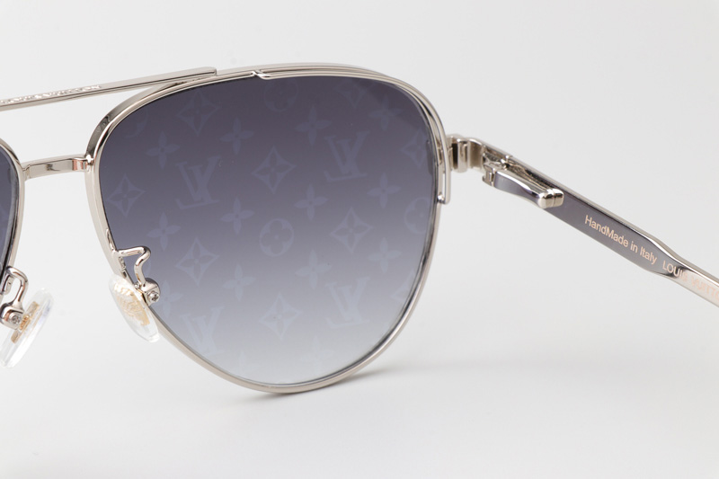 Z1967U Sunglasses Silver Gradient Silver Flash Logo