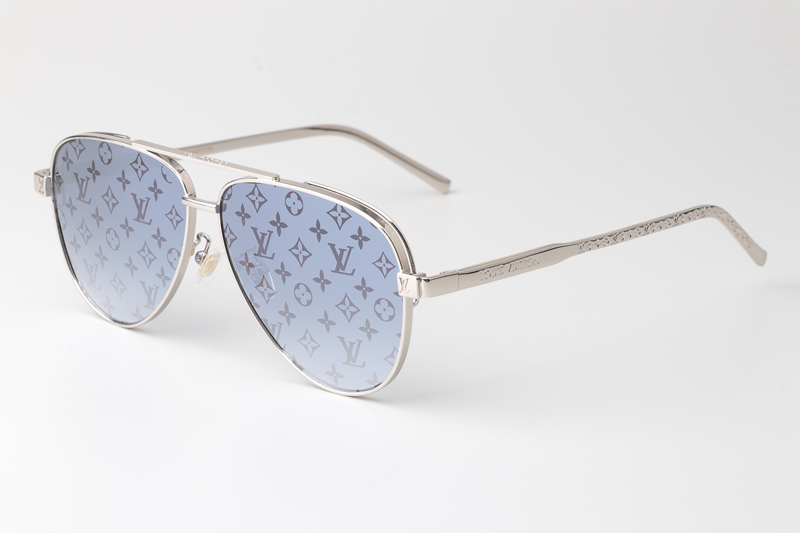 Z1967U Sunglasses Silver Gradient Silver Flash Logo