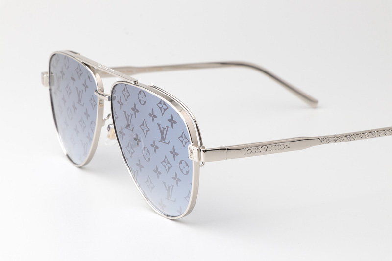 Z1967U Sunglasses Silver Gradient Silver Flash Logo