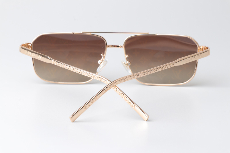 Z1976U Sunglasses Gold Gold Flash Logo