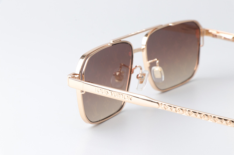 Z1976U Sunglasses Gold Gold Flash Logo