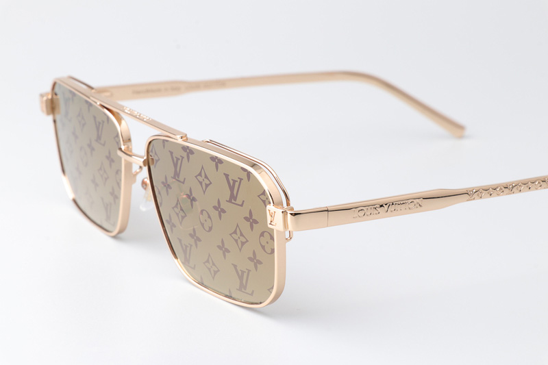 Z1976U Sunglasses Gold Gold Flash Logo