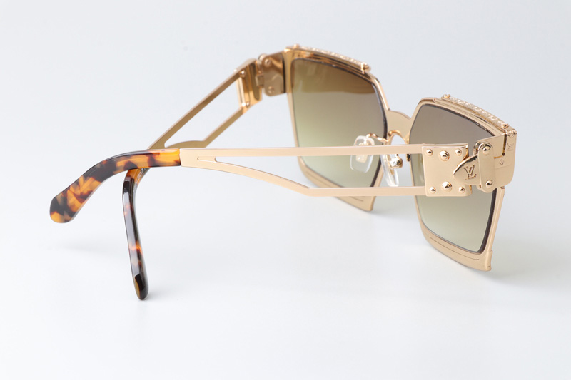 Z1992U Sunglasses Gold Gradient Brown