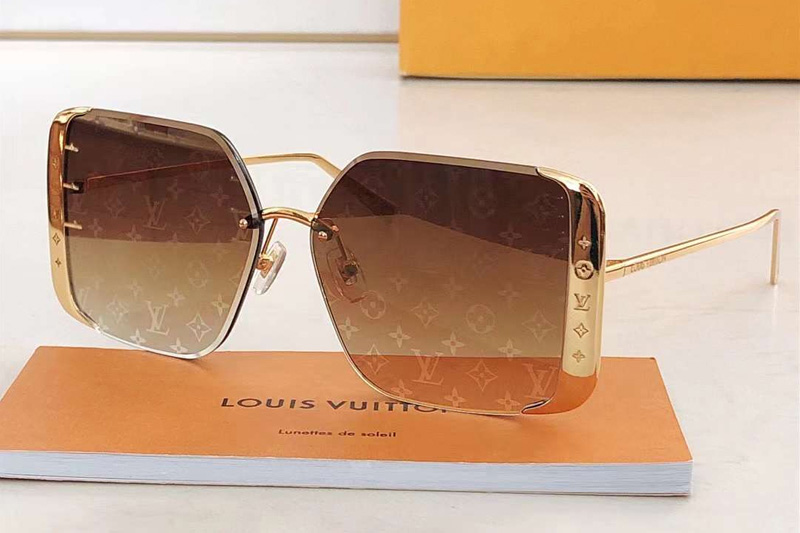 Z1994U Sunglasses Gold Brown Logo