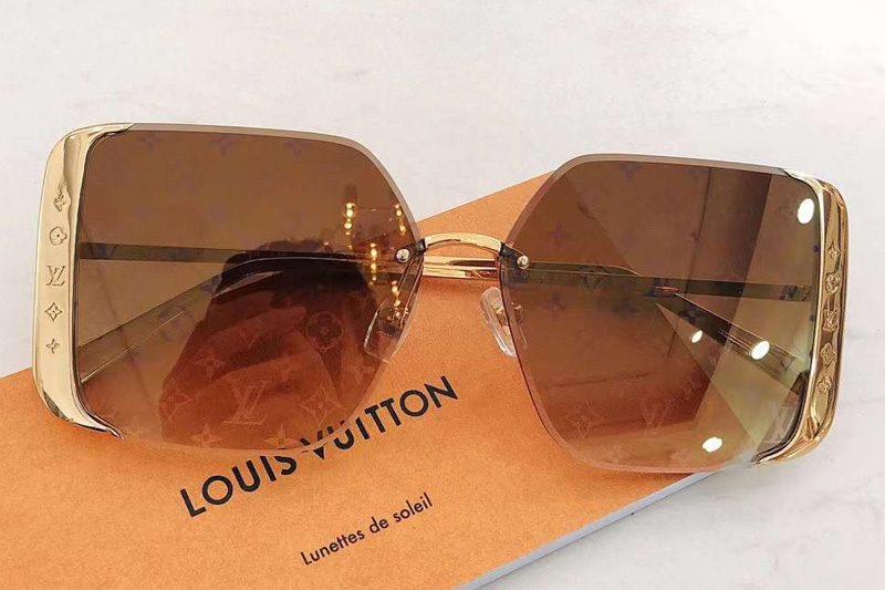 Z1994U Sunglasses Gold Brown Logo