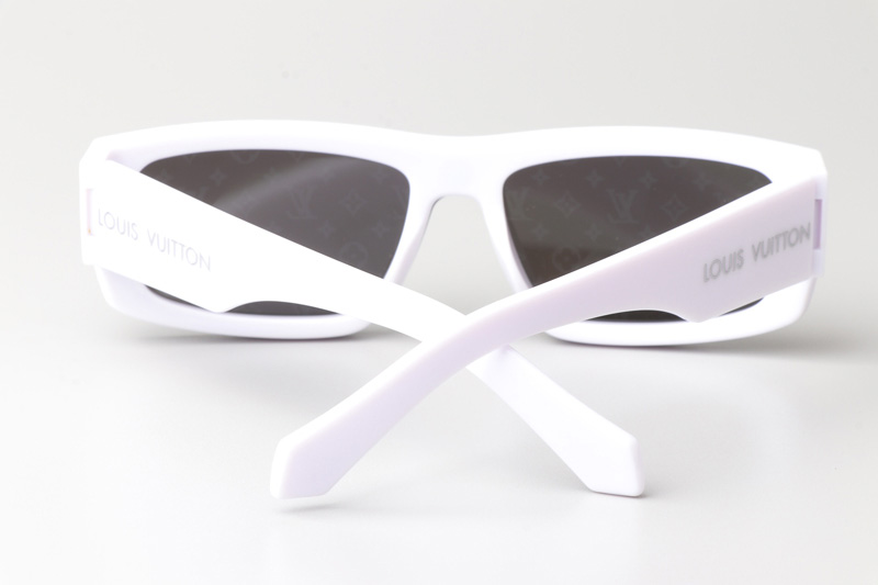 Z2057E Sunglasses White Silver Flash Logo