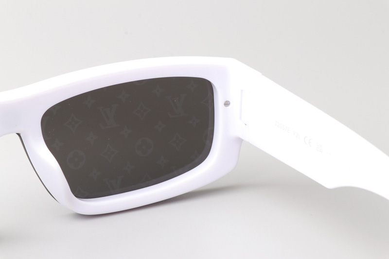 Z2057E Sunglasses White Silver Flash Logo