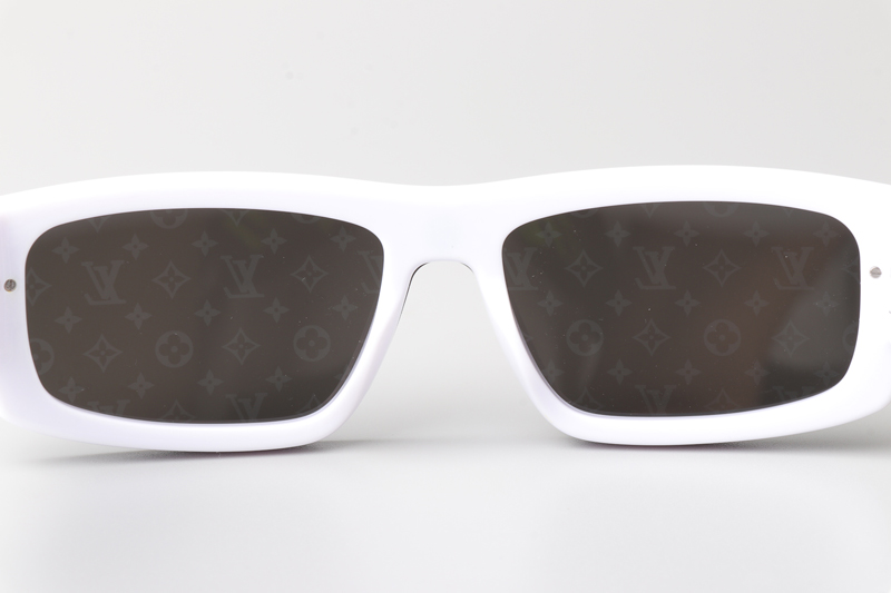 Z2057E Sunglasses White Silver Flash Logo