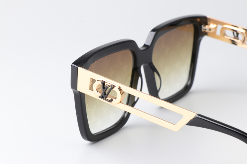 Z2097W Sunglasses Black Gold Gradient Gold Flash Logo
