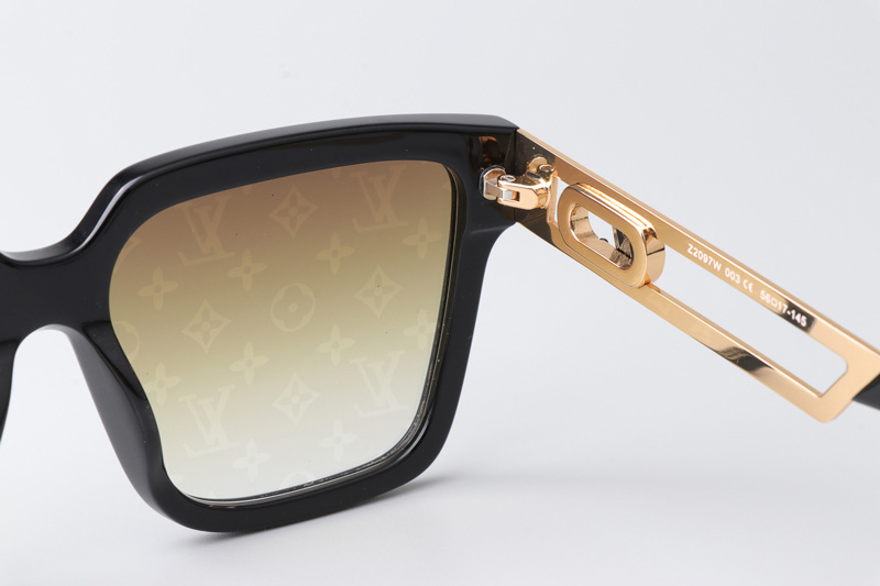 Z2097W Sunglasses Black Gold Gradient Gold Flash Logo