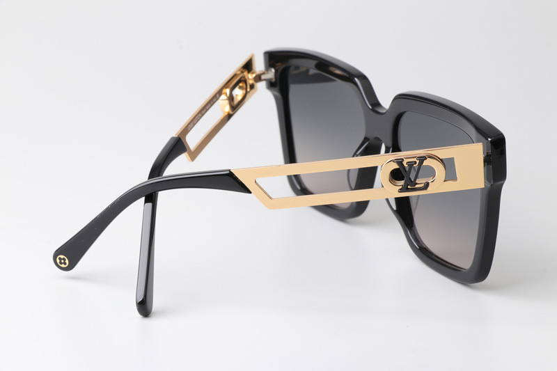 Z2097W Sunglasses Black Gold Gradient Gray