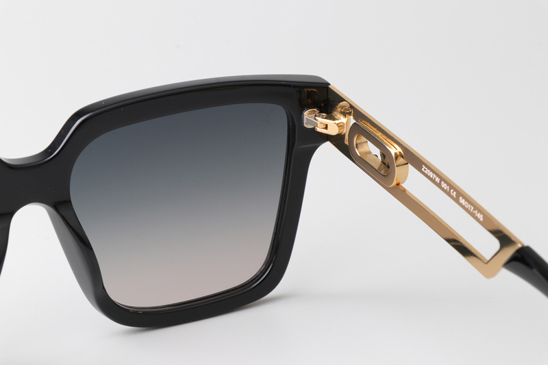 Z2097W Sunglasses Black Gold Gradient Gray