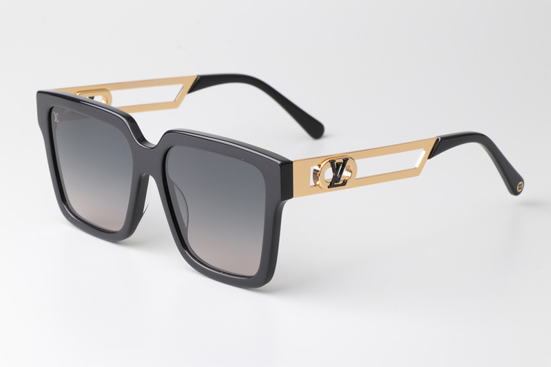 Z2097W Sunglasses Black Gold Gradient Gray