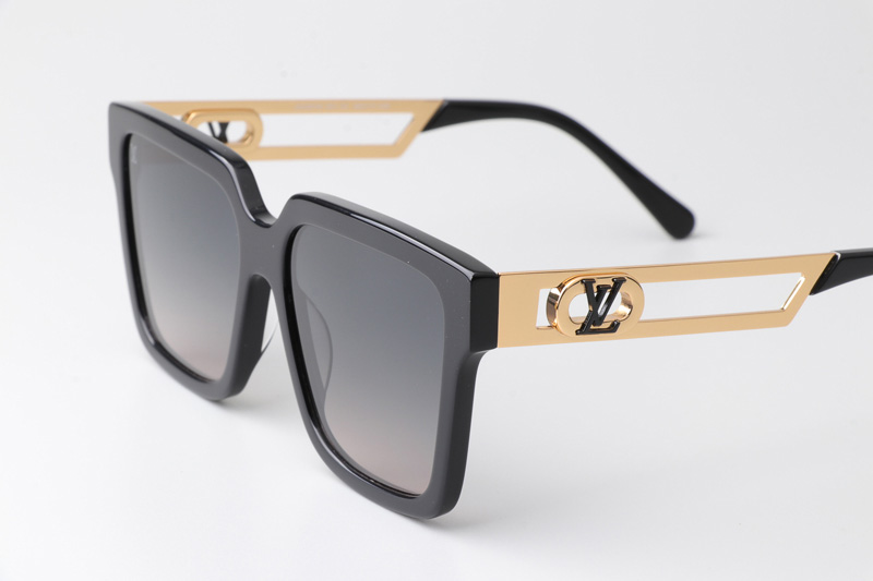 Z2097W Sunglasses Black Gold Gradient Gray