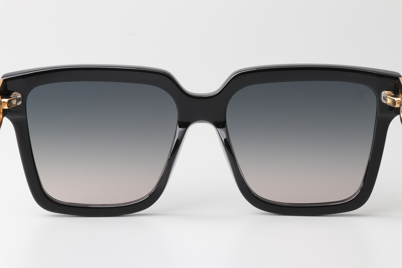 Z2097W Sunglasses Black Gold Gradient Gray