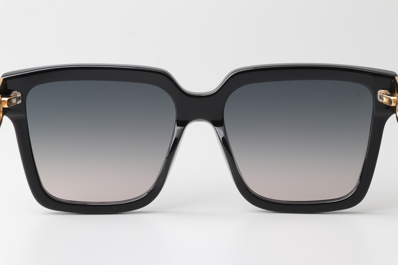 Z2097W Sunglasses Black Gold Gradient Gray