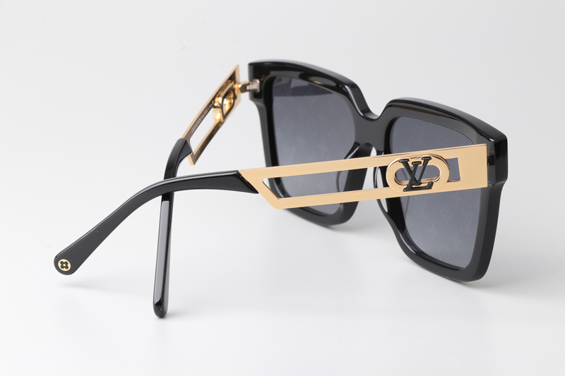 Z2097W Sunglasses Black Gold Silver Flash Logo