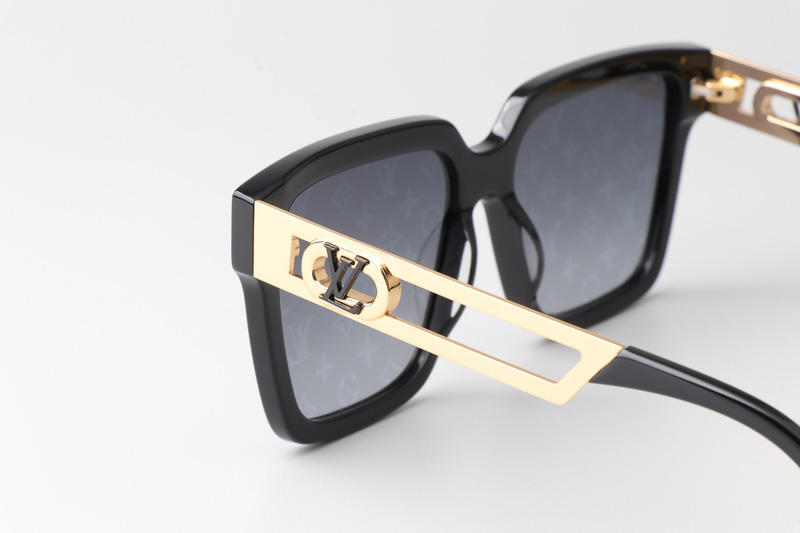 Z2097W Sunglasses Black Gold Silver Flash Logo