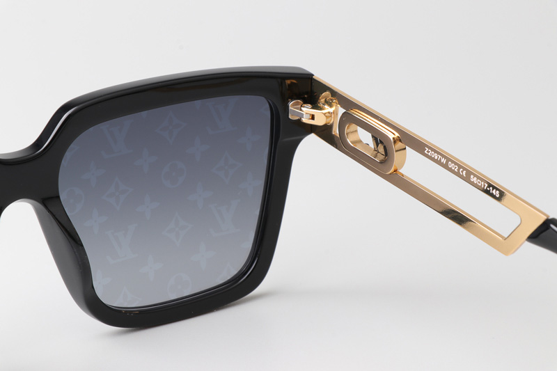 Z2097W Sunglasses Black Gold Silver Flash Logo