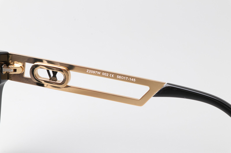 Z2097W Sunglasses Black Gold Silver Flash Logo