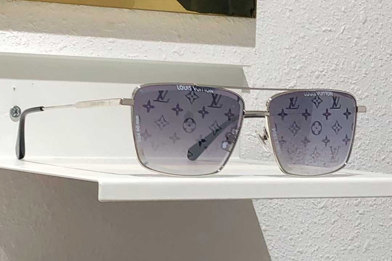 Z2610U Sunglasses Silver Gradient Gray Logo