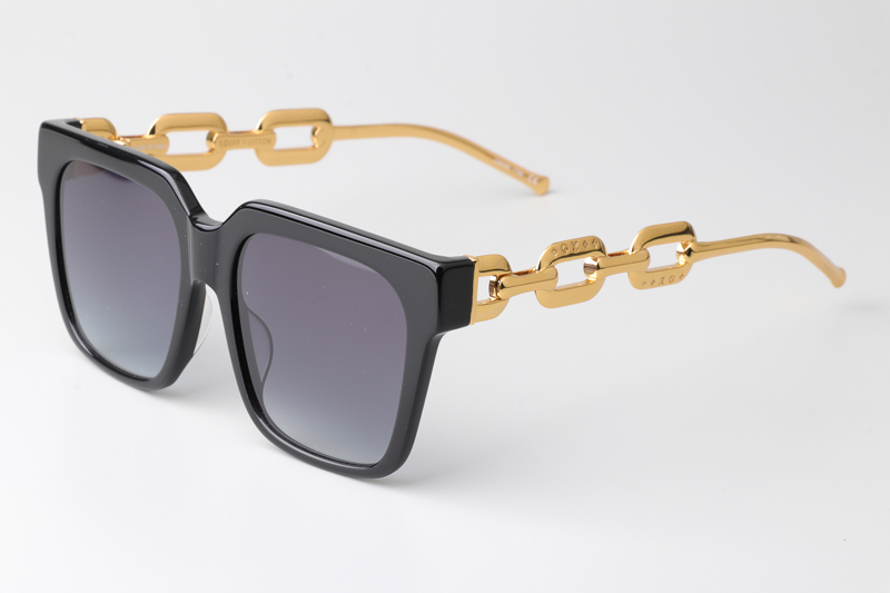 Z2682E Sunglasses Black Gold Gradient Gray