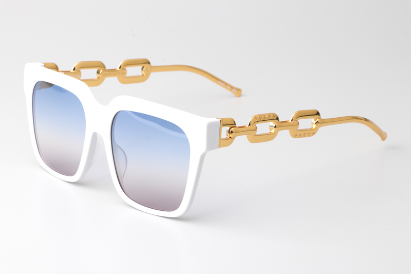 Z2682E Sunglasses White Gold Gradient Blue