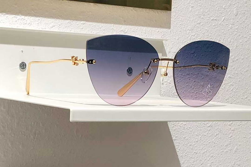 Z2827U Sunglasses Gold Gradient Blue