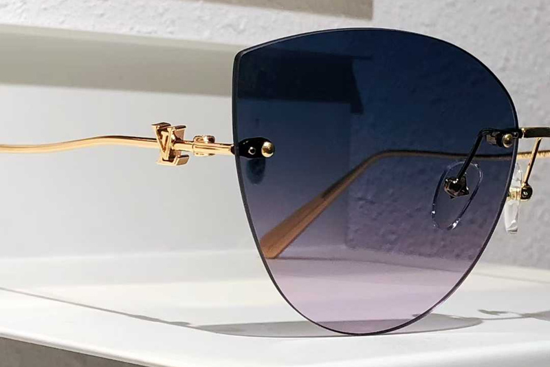 Z2827U Sunglasses Gold Gradient Blue