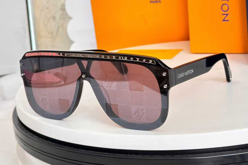 Z2878U Sunglasses Black Red Logo