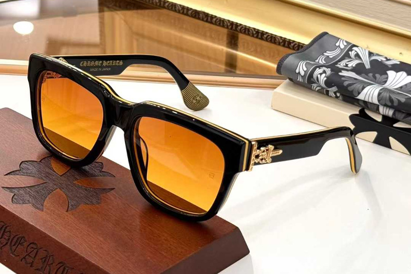 Box Officer Mist Sunglasses Black Gold Gradient Brown