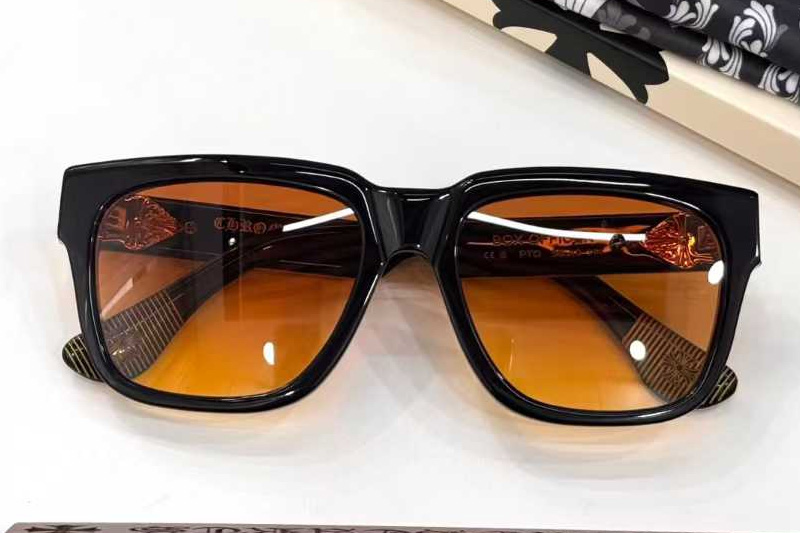 Box Officer Mist Sunglasses Black Gold Gradient Brown