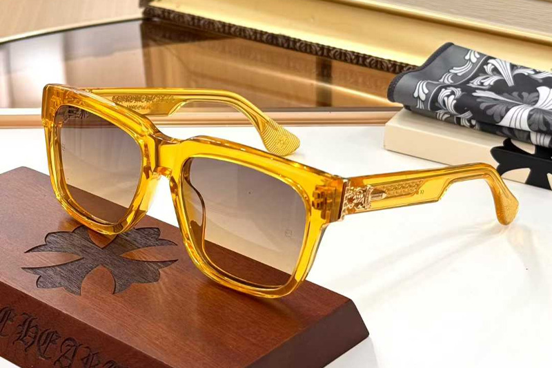 Box Officer Mist Sunglasses Yellow Gradient Brown