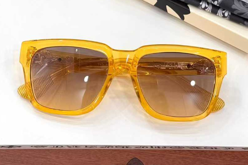 Box Officer Mist Sunglasses Yellow Gradient Brown