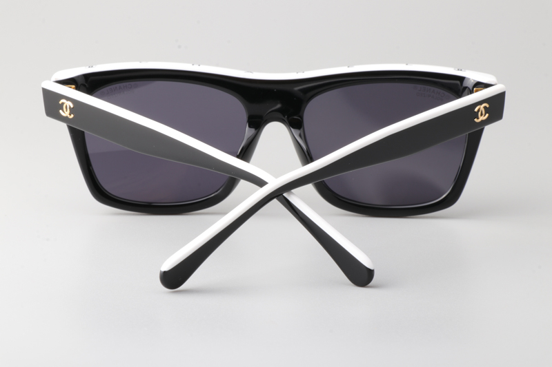 CH5569 Sunglasses Black White Gray