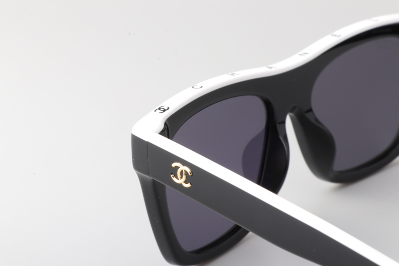 CH5569 Sunglasses Black White Gray