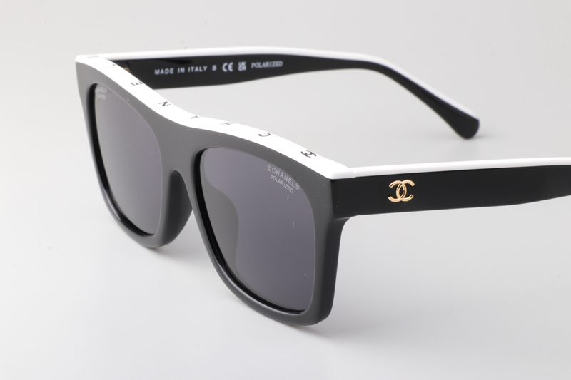 CH5569 Sunglasses Black White Gray