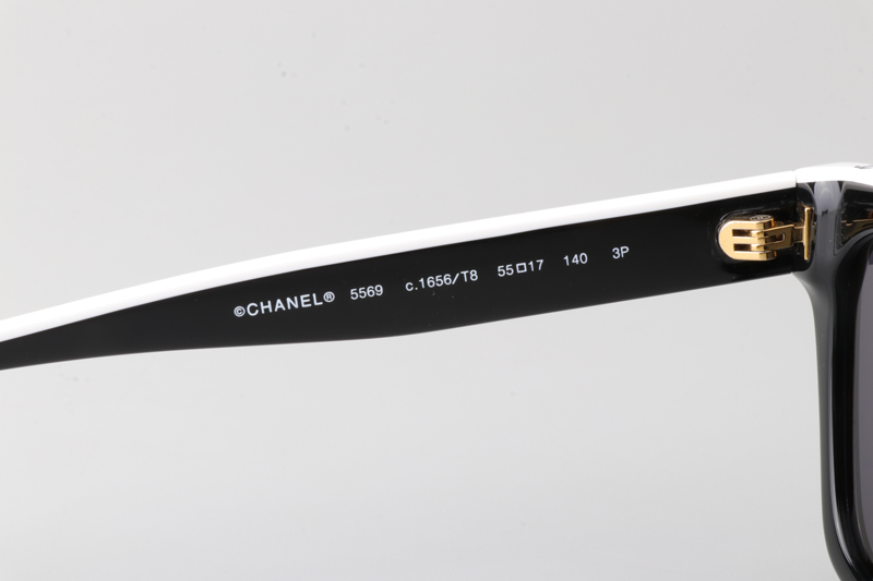 CH5569 Sunglasses Black White Gray