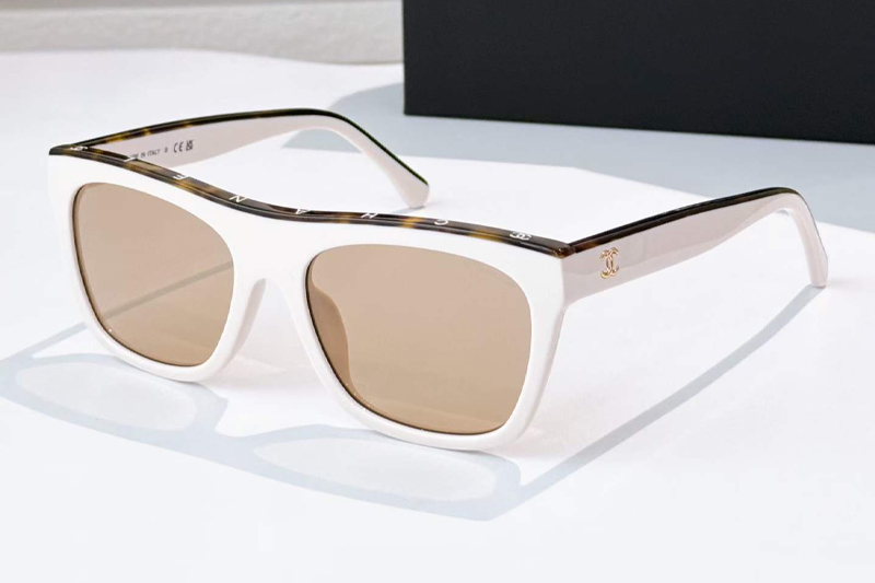 CH5569 Sunglasses White Light Brown