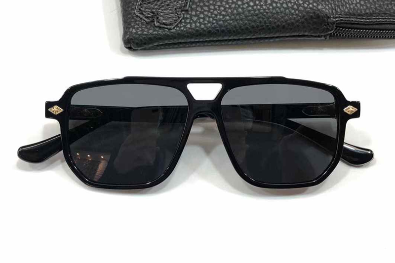 CH8168 Sunglasses Black Gold Gray