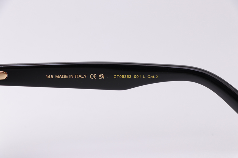 CT05363 Sunglasses Black Gold Gray