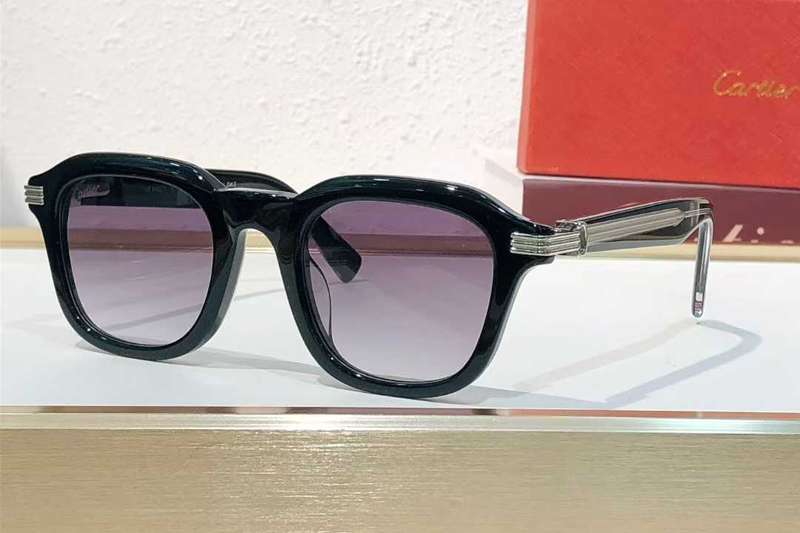 CT05363 Sunglasses Black Silver Gradient Gray