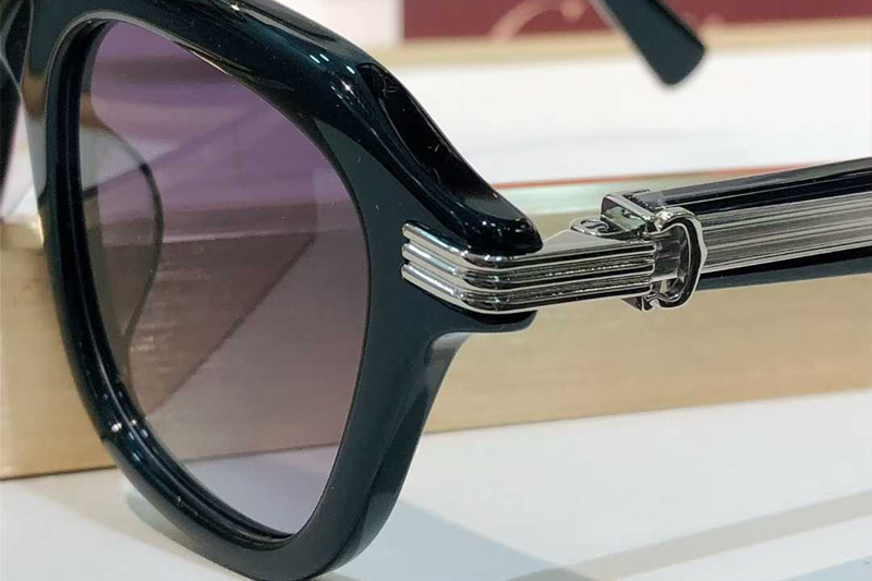 CT05363 Sunglasses Black Silver Gradient Gray