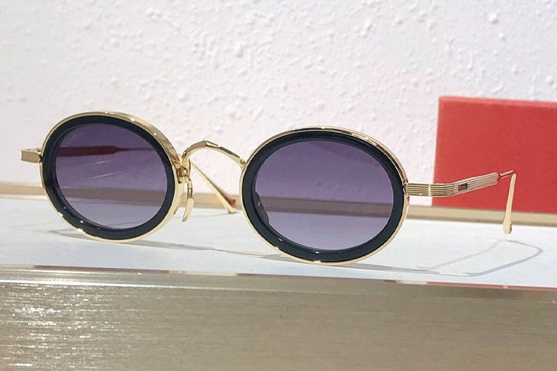 CT0701S Sunglasses Black Gold Gradient Gray