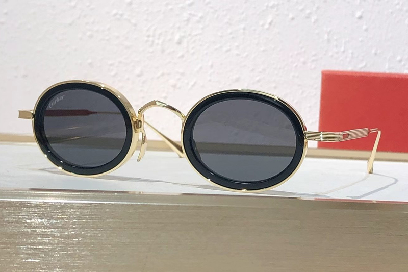 CT0701S Sunglasses Black Gold Gray