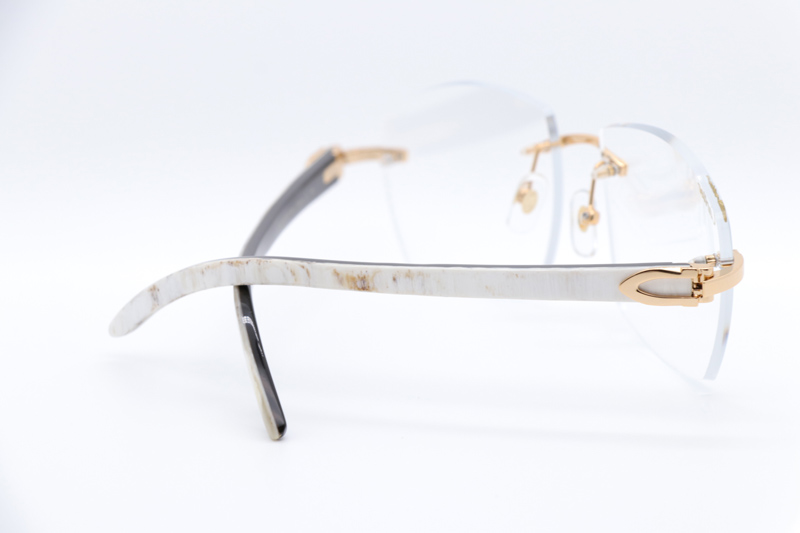 CT 4189706 White Mix Black Buffalo Eyeglasses Gold
